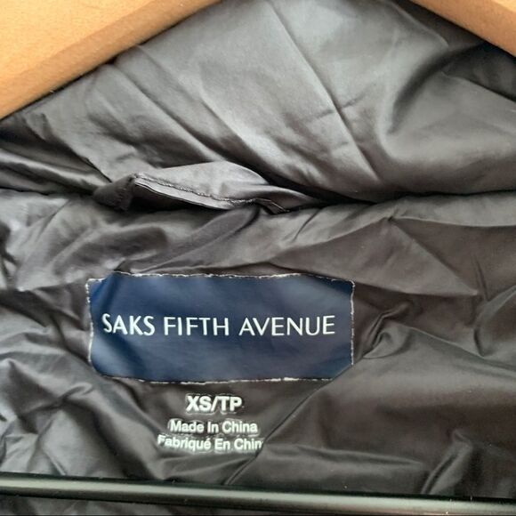 Saks Fifth Avenue Quilted Packable Down Black Jacket Full Zip Size XS - Picture 6 of 10